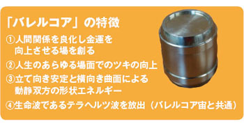バレルコア(樽)特徴